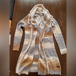 Element Eden grey/brown/tan long cardigan sweater women’s M